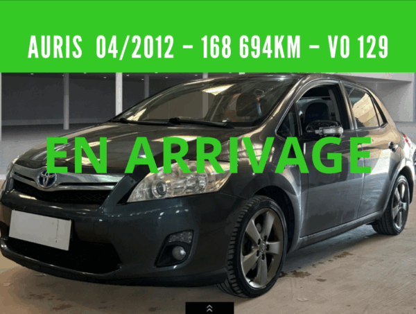 TOYOTA AURIS HYBRIDE Essence 136H LOUNGE  04/2012 – 168 694 km – 1 ère MAIN