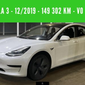 TESLA MODEL 3 100% Électrique - Batterie électrique Autonomie  Standard Plus RWD - 12/2019 – 149 302 km - 1ère main VO 203