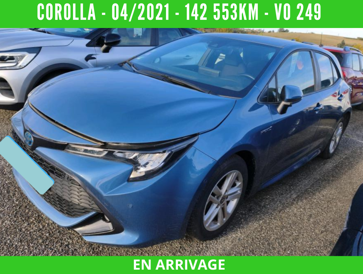 COROLLA BERLINE Hybride Essence 122H DYNAMIC BUSINESS 04/2021 – 142 553km -TVA récupérable -1ère main – VO 249