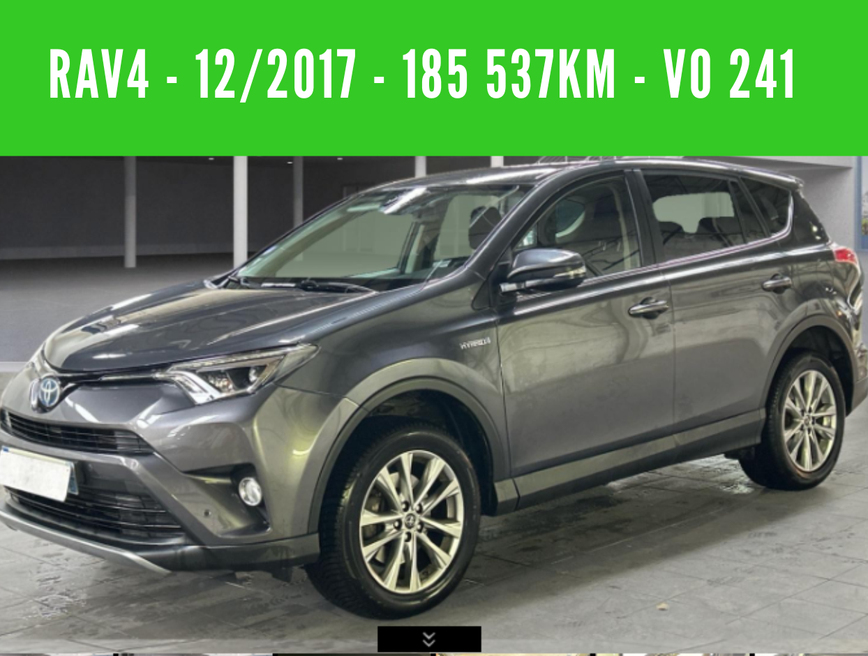 RAV4 HYBRIDE ESSENCE 197 CH 2WD DESIGN Boite Automatique 12/2017 – 185 537 km – VO 241