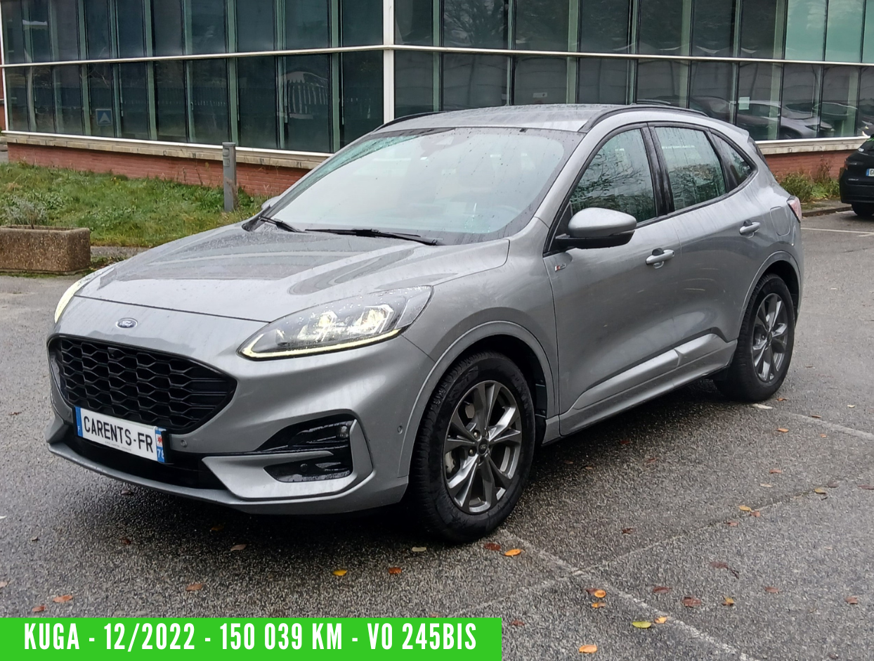 FORD KUGA Hybride Essence Super éthanol 2.5 Duratec 190 ch Hybrid FlexiFuel (FHEV E85) Boite AUTO PowerShift Finition ST-LINE 12/2022 - 150 039 km - TVA Récupérable - 1ére main – VO 245Bis