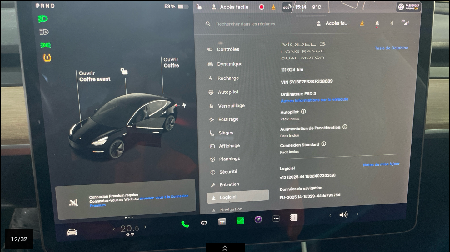 TESLA MODEL 3 Long Range Dual Motor AWD - 07/2019 – 111 924 km - 1ère main - VO 262 – Image 8