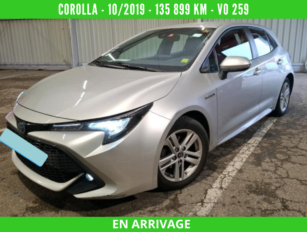 COROLLA BERLINE Hybride Essence 122H DYNAMIC BUSINESS 10/2019 – 135 899km -TVA récupérable -1ère main – VO 259