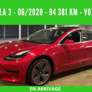 TESLA MODEL 3  Standard Range Plus RWD - 06/2020 – 94 381 km - 1ère main - VO 261